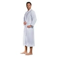thumbnail image 3 of Turquaz Linen 100% Turkish Cotton White Waffle Kimono Unisex Spa Robe, 3 of 5