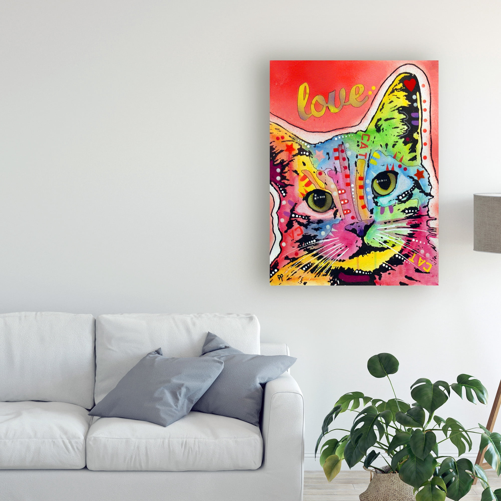Trademark Fine Art 'Tilt Cat Love' Canvas Art by Dean Russo