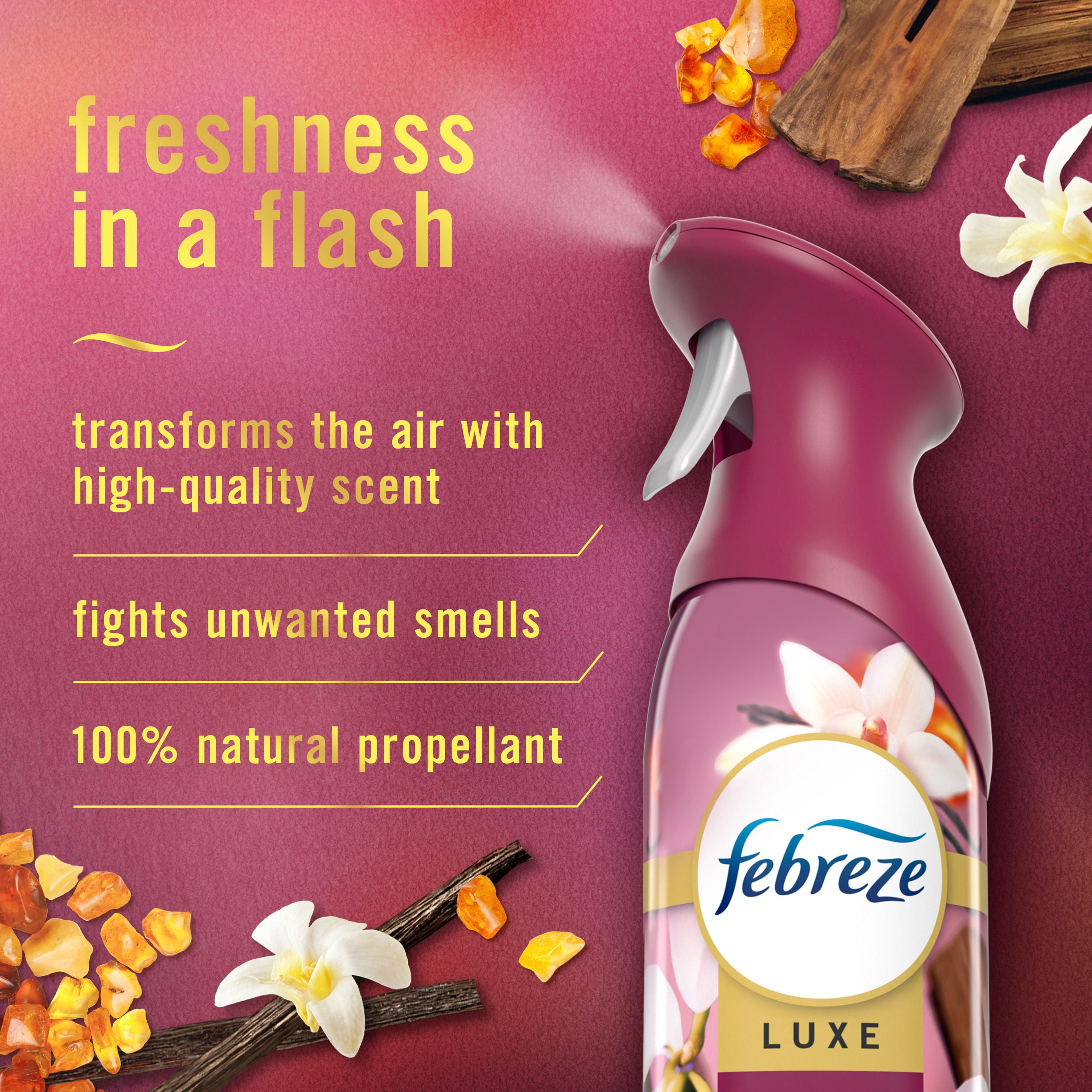 Febreze Air Freshener Spray, Odor-Fighting Room Spray, Vanilla Suede Scent, 250G