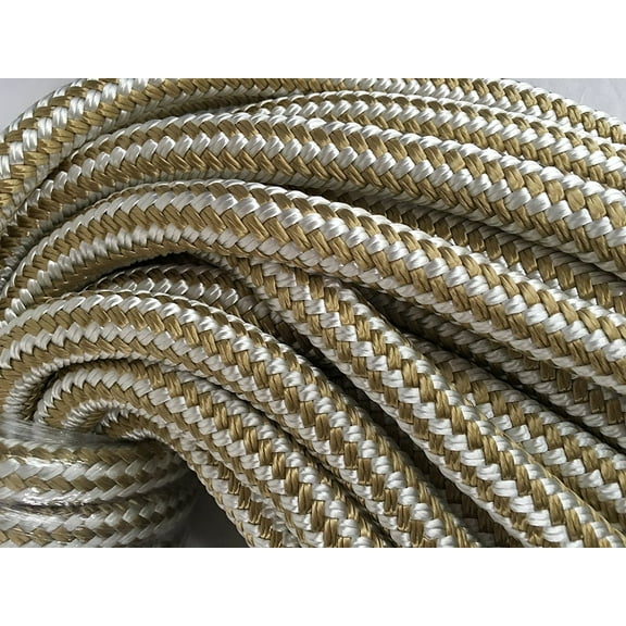 Blue Ox Rope 3/4" x 7' Double-Braid Nylon Rope, Gold
