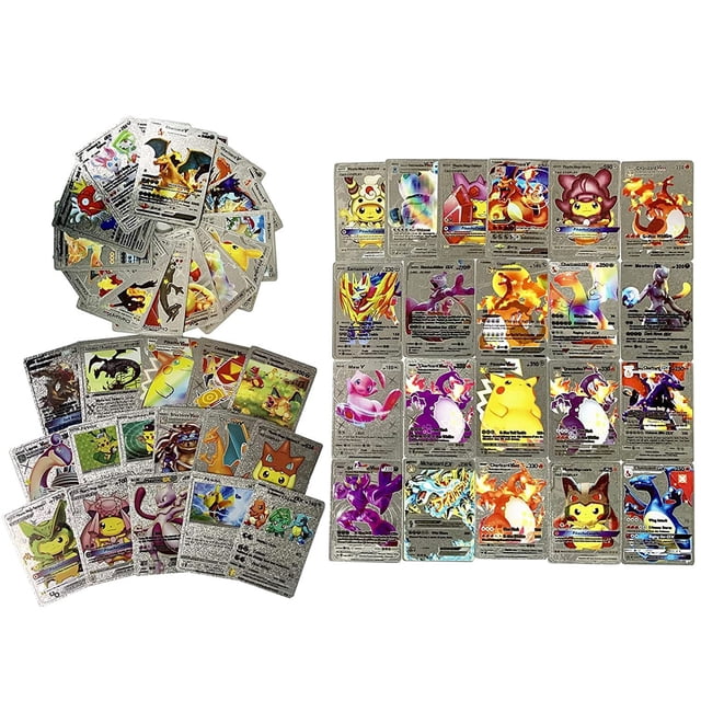 Baby Doll 55 Pcs TCG Gold Foil Assorted Cards, GX V-Vmax DX Charizard Card Common/Uncommons Card V-max Card Coll-ection