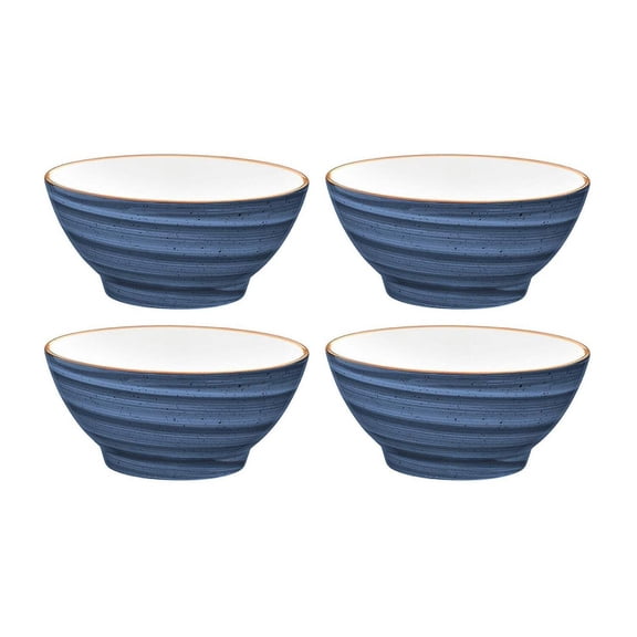 Dusk dia.4.75" h:2.25" 10 oz. Round Blue Porcelain Bowl (Set of 4)