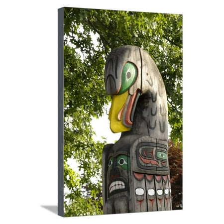 Canada, British Columbia, Vancouver Island. Eagle Above Bear Holding Fish Stretched Canvas Print Wall Art By Kevin (Best Place To Fish On Vancouver Island)