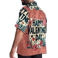 thumbnail image 3 of Valentine's Day Font Men's Short Sleeve Spread Collar Tops, Casual Button Down Shirts, Printed Summer Beach Shirts, Unisex, 3 of 6
