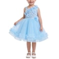 thumbnail image 7 of IBTOM CASTLE Baby Flower Girl One Shoulder Formal Wedding Dress 1st 2nd Birthday Cake Smash Outfits Toddler Prom Pageant Ball Gown 9-12 Months Blue, 7 of 7