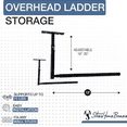 thumbnail image 4 of Adjustable Overhead Ladder Rack – Garage Organizer Ladder Shelf for Step & Extension Ladders - Storage Racks and Shelving for Garage Organization - Ceiling Mounted - Holds 75 lbs, 4 of 6