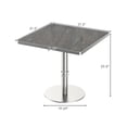 thumbnail image 3 of Noble House 31.5" Square Dining Table with Faux Marble Top, Luxury Bistro Table with Stainless Steel Legs, Gray & Silver, 3 of 6