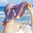 thumbnail image 2 of Jumpingount Sombrero de ala grande flexible Easy To para mujer: innovador sombrero de sol enrollable plegable de paja ecológico Sombreros morado claro, 2 of 6
