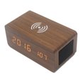 thumbnail image 2 of Reloj Despertador De Carga Inalámbrica Reloj Despertador Con Altavoz Bluetooth De Madera Serendint EL014330-02, 2 of 4