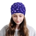 thumbnail image 2 of Gaeub Beautiful Purple Snowflakes Print Beanie Hats for Men Women,Winter Caps,Knit Cuffed Beanie,Cuffed Cap,Great for Winter Activities, 2 of 7