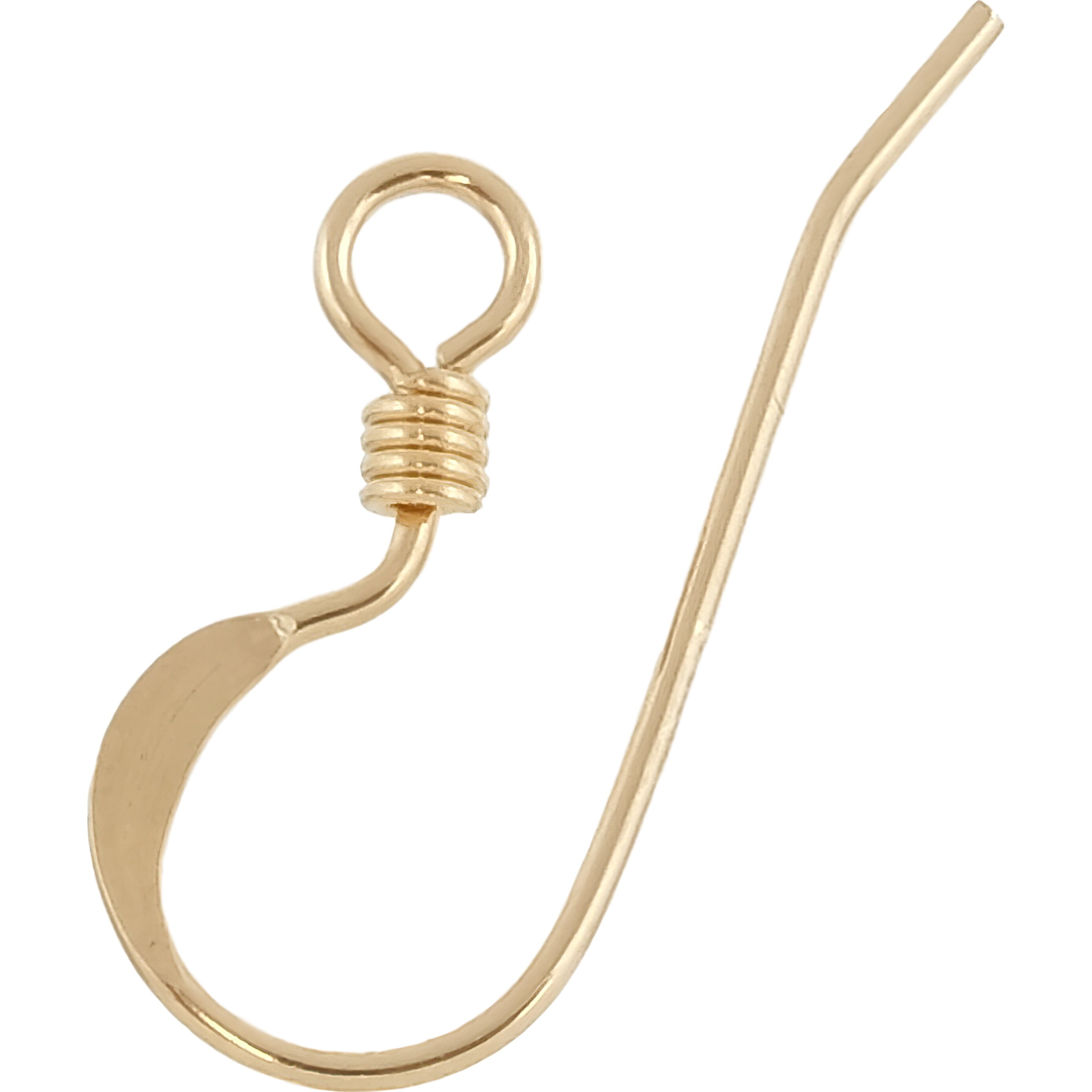 SH207-Fish Hook Earring Wires with 3mm Bead 15x20mm Gold Fil