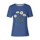 thumbnail image 4 of Tops de Ajuste Suelto para las Mujeres Sudadera Casual Impresa Manga Corta Cuello Redondo Superior, Poliéster, 4 of 4