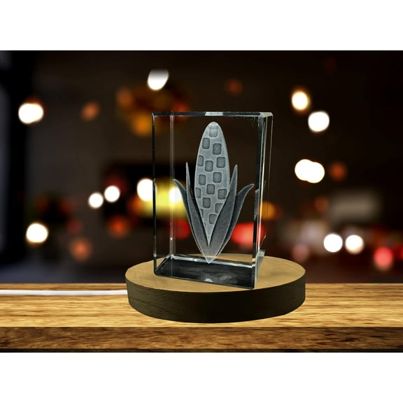 Corn Husks 3D Engraved Crystal Decor