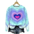 thumbnail image 4 of Uootdi Valentine's Day Sweatshirt for Women Crew Neck Love Heart Printed Graphic Sweatshirts Casual Holiday Long Sleeve Graphic Tee Tops Gift, 4 of 9
