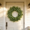 thumbnail image 3 of YTTAL 19.6''/23.6'' Large Boxwood Wreath for Front Door Porch Window - Artificial Boxwood Leaves Greenery Outdoor Wreath for Home Farmhouse Wall Holiday Decor - All Seasons Indoor Outdoor Use, 3 of 15