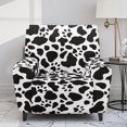 thumbnail image 2 of Jiueut Cow Dog Paw Print Recliner Chair Covers, Polyester Spandex Recliner Cover with Elastic Bottom Anti Dust Recliner Slipcover for Universal Fit, 2 of 7
