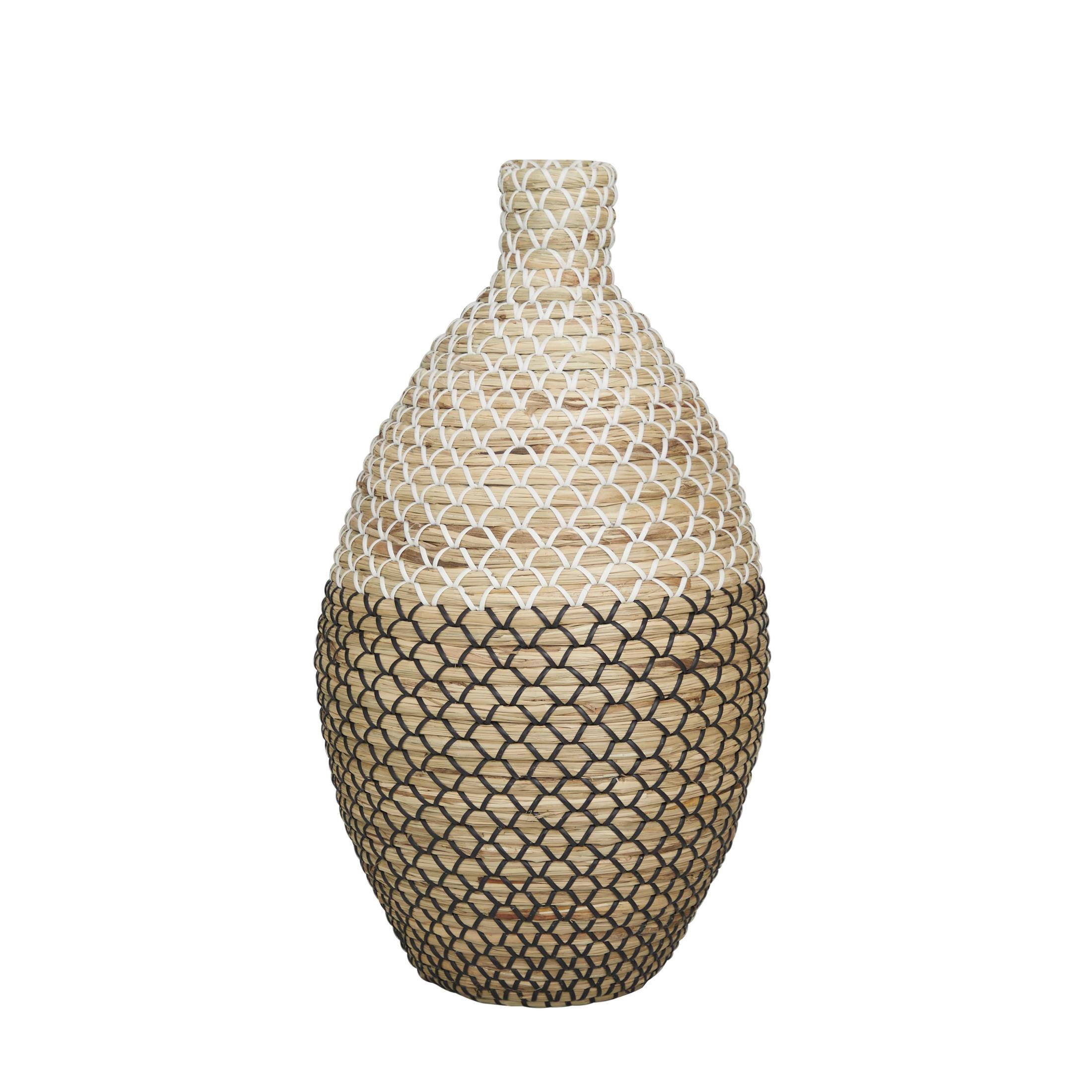 DecMode 20" Handmade Tall Woven Floor Brown Seagrass Vase