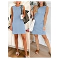 thumbnail image 6 of ANRABESS Women's Summer Sleeveless Tank Dress, Crewneck Mini Sundress with Side Slit, Wrinkle-Free Casual Beach Travel Vacation Dress Light blue XX-Large, 6 of 8