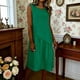 thumbnail image 2 of Largo Vestido Casual Multi-Color Suelto de Lino Cuello Redondo Primavera Vestido de Verano, Vestido de Lino Casual para las Mujeres Vacaciones Diarias, 2 of 7