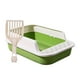 thumbnail image 2 of Caja de arena para gatos, bandeja de arena para gatitos, arenero grande semicerrado para gatos con lado alto Blanco y verde, 2 of 9