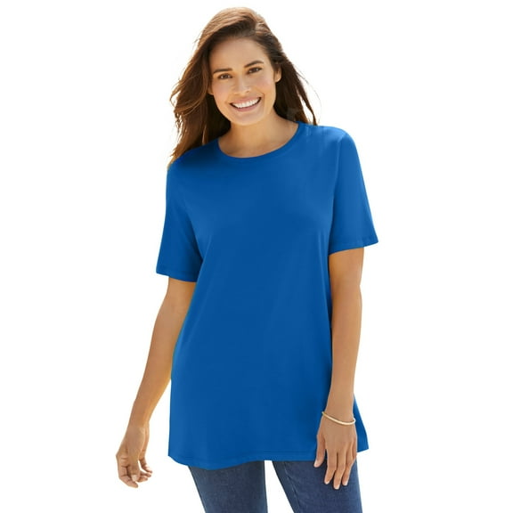 Woman Within Plus Size Perfect Short-Sleeve Crewneck Tee (Petite Available)
