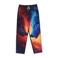 thumbnail image 4 of Daiia Red And Blue Fire Wolf Women's Sleep Pant with Pockets and Drawstring,Pajama Pants-XX-Large, 4 of 9