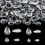 120pcs Teardrop Glass Cabochons, 4 Sizes Clear Teardrop Dome Tiles Flat Back Clear Cabochon Magnifying Cabochons for Cameo Pendants Photo Jewelry Necklaces Making, 14/18/25/30mm