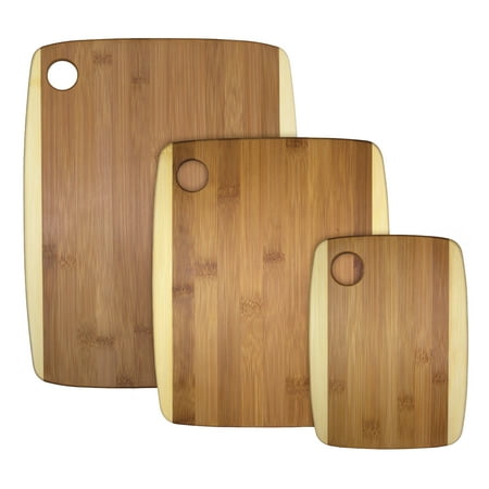 - Totally Bamboo 3-Piece Two-Tone Bamboo Serving and Cutting Board Set