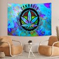 thumbnail image 2 of Cannabis Leaf Tapestry Wall Hanging, Trippy Cannabis Weed Leaf Tapestry Wall Decor, Psychedelic Tapestry Colorful Cool Tapestries for Meditation Bedroom Living Room Dorm, 2 of 3