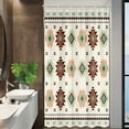thumbnail image 2 of Southwestern Shower Curtain for Bathroom Decor, Southwest American Pattern Boho Fabric Shower Curtains Set, Western Aztec Geometric Shower Curtains with Hooks,Beige, 54X70in, 2 of 5