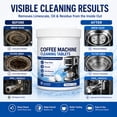 thumbnail image 2 of Coffee Cleaner Tablets Fast-Dissolving Descaler Non-Corrosive Effervescent Formula Deep Cleans Limescale & Coffee Oils Without Damage Safe Regular Maintenance for Household Coffee Machines, 2 of 7