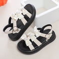 thumbnail image 6 of IUJSOY Girls Gladiator Sandals Little Kids Toddler Open Toe Cute Bow Strappy Summer Flats Shoes, 6 of 8