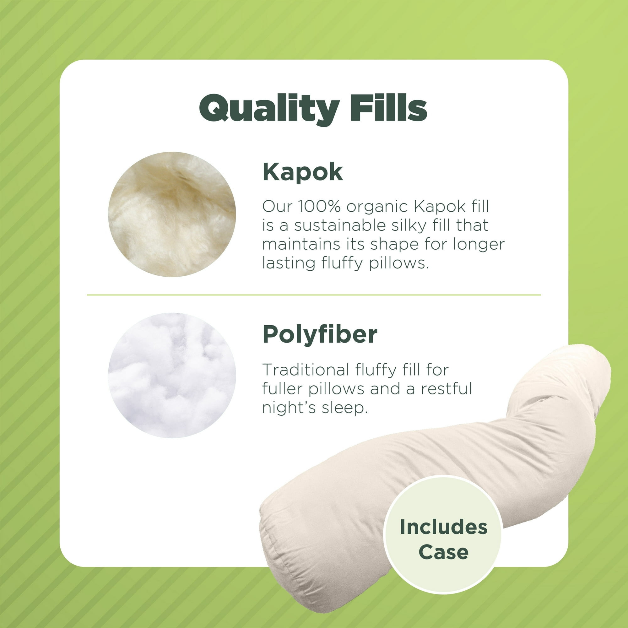 Body Pillow 66x10” – Hypoallergenic Long Pillow for Full Body Support - Comfortable Sleeping Bean with Polyester Fill