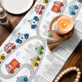 thumbnail image 3 of Childlike Fun Table Runner 36 Inches, Abstract Modern City Car Silhouette Watercolor Bed Runner Dresser Scarves Tabletop for Indoor Outdoor Parties/Ceremony/Banquet, 13"x 36", 3 of 9
