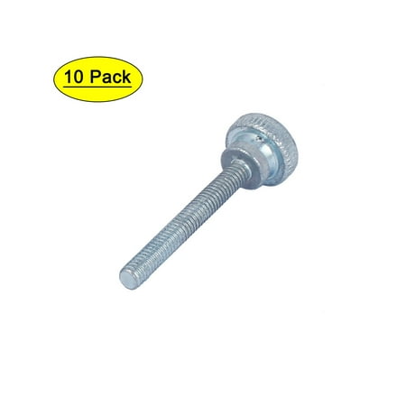 

M4x30mm Carbon Steel Step Hand Screw Flat Knurled Head Thumb Bolts 10pcs