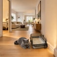thumbnail image 5 of Cat Litter Box Semi Open High Wall Large Space Kitty Litter Pan with Scoop Spill Guard Open Top Cat Toilet Plastic Gray Litter Tray, 5 of 7