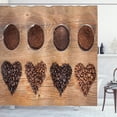 thumbnail image 1 of Ambesonne Coffee Shower Curtain, Ground Coffee Heart Beans, 69"Wx75"L, Dark Brown Pale Caramel, 1 of 3