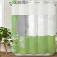 thumbnail image 3 of Sage Green Grey No Hook Shower Curtain Waterproof,Bathroom Curtains with Snap in Liners and See Through Top Window,Oil Painted Abstract Geometric Modern Hotel Style Bathtub Curtains Shower 72"Wx78"L, 3 of 8