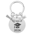 thumbnail image 1 of Miangastore Stainless Steel Graduation Keychain for Decoration Silver Color Commemorative 2024 Class Gift, 1 of 9