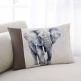 thumbnail image 2 of Vintage Elephant Throw Pillow Cover 20 x 26 Inch Decorative Pillow Cover Modern Art Animal Watercolor Lumbar Pillowcase Seasonal Rectangle Cushion Case for Couch Sofa Bed Living Room, 2 of 7