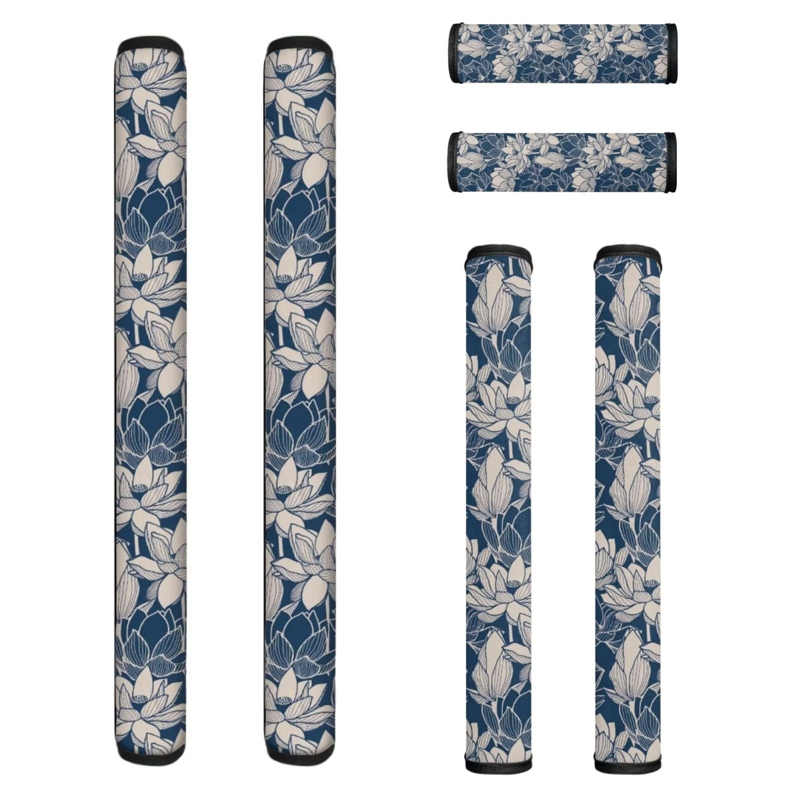 FKELYI Vintage Lotus Refrigerator Door Handle Covers,Handmade Handle