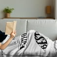 thumbnail image 3 of Father's Day Soft Flannel Fleece Blanket, Monochrome Illustration of Happy Father's Day Calligraphy in a Frame, Cozy Plush for Indoor and Outdoor Use, 70" x 90", Charcoal Grey White, by Ambesonne, 3 of 5