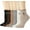 6 Colors(black+white+grey+brown+khaki+ Apricot), variant on Mary Womens Socks, Ruffle Turn-Cuff Casual Ankle Breathable Cool Knit Cotton Lettuce Crew Frilly Sock 6 Pack