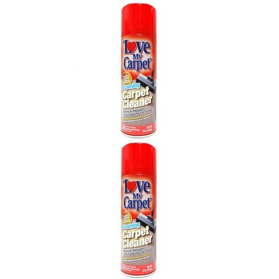 Love My Carpet foaming CARPET CLEANER Spray & Vacuum Self-Cleaning Formula, 12 oz, (2 Pack)