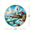 thumbnail image 4 of HELLOYOUNG Vintage Lighthouse Tin Metal Plaque 8x8 Inch Round Rustic Ocean View Wall Decor for Home Office Mother’s Day Gift, 4 of 6