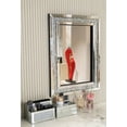 thumbnail image 5 of Crushed Diamond Rectangle Wall Mirror, Silver Sparkling Crystal Inlay Framed Decorative Vanity Mirror, Glam Wall Mount Makeup Mirror for Bathroom Bedroom Living Room Entryway Home Wall Decor, 5 of 8