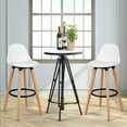 thumbnail image 3 of Gymax Set of 2 Mid Century Barstool 28.5" Dining Pub Chair w/Leather Padded Seat White, 3 of 10
