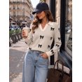 thumbnail image 3 of Zeagoo Womens Sweaters Long Sleeve Polo Shirts V Neck Business Casual Tops Knit Pullover Fall, 3 of 6
