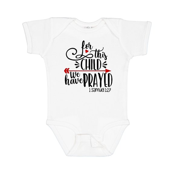 Inktastic For This Child We Have Prayed Red Arrow and Heart Boys or Girls Baby Bodysuit