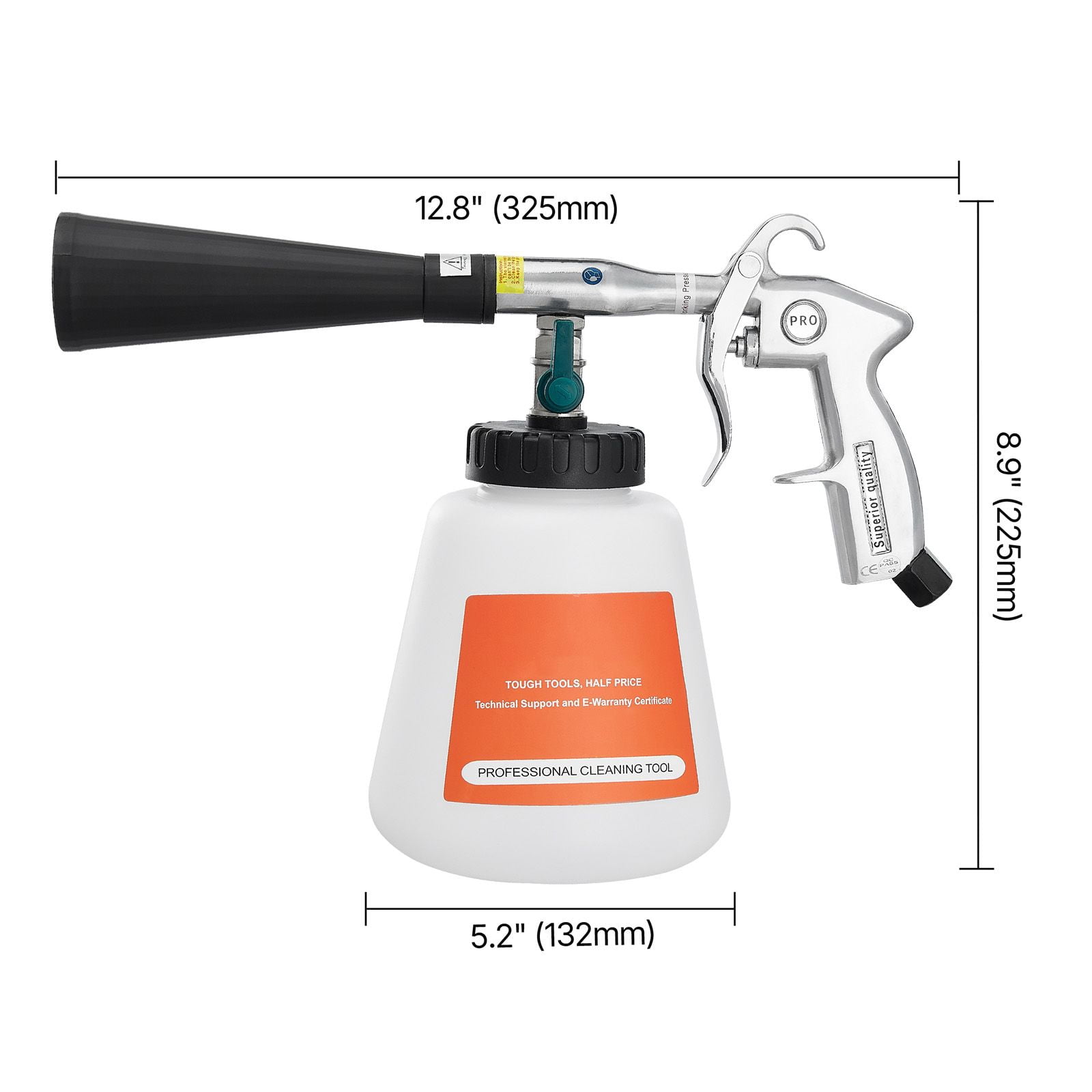 Vortex Cleaning Gun, High-Pressure Air Compressor Gun with 1L Tank, 360° Rotating Nozzle, Spray and Blow Modes, 6-9.2 Bar Pressure, for Car Interior and Exterior Cleaning
